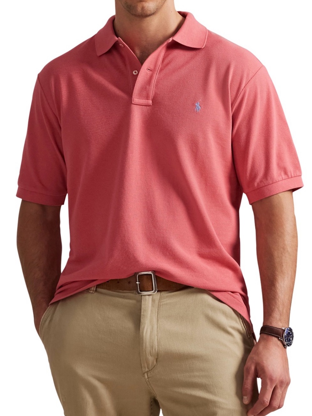 Ralph Lauren Men's Coral Pink Polo Shirt size 2XB